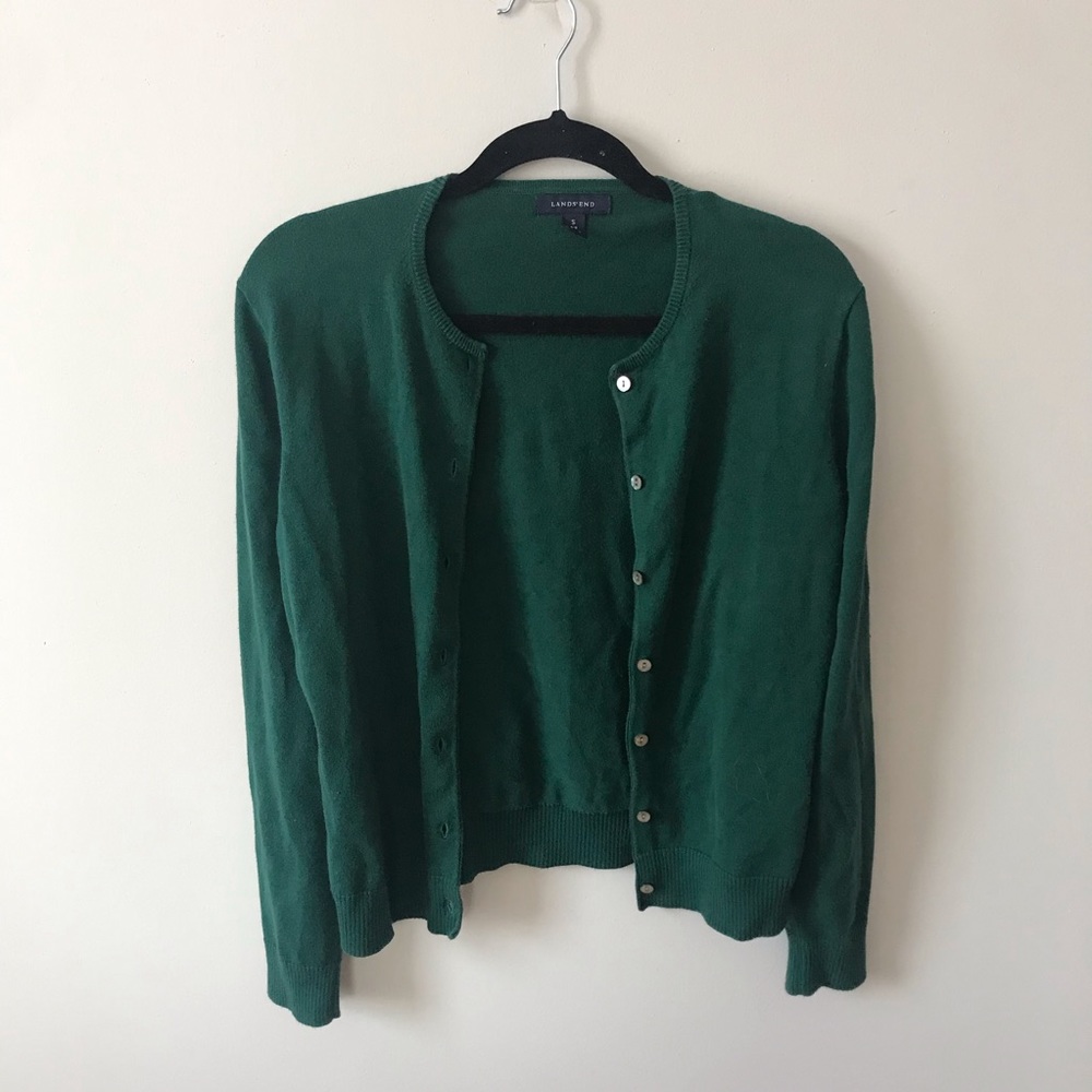 Land’s End Green Cardigan